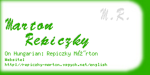 marton repiczky business card